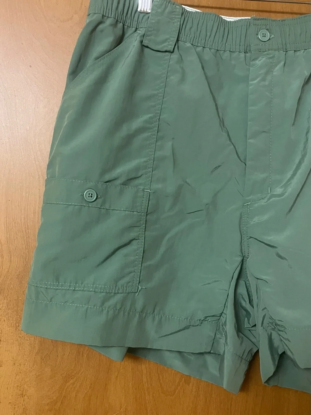 AFTCO Men's Olive Green Fishing Outdoor Nylon Cargo Utility Shorts Size 40 Vtg